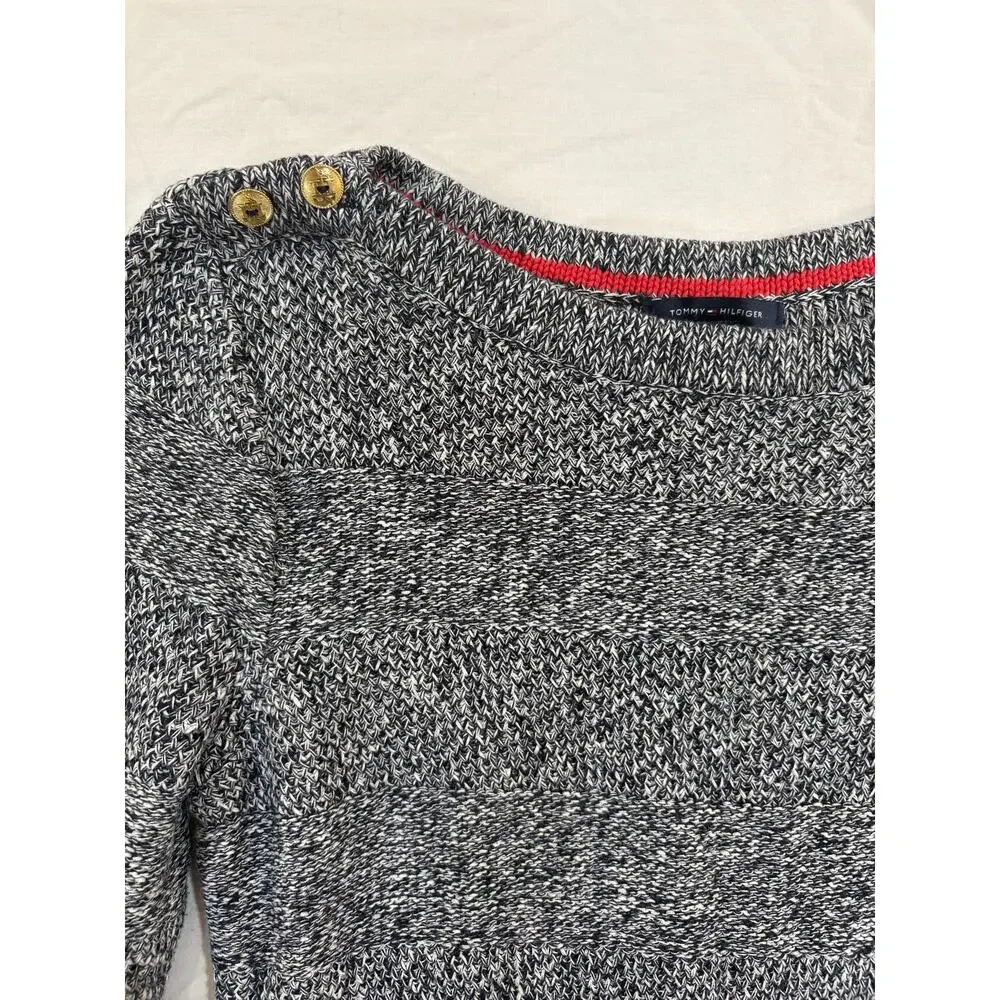 Tommy Hilfiger 100% Cotton Blue Knit Pullover Sweater Size Large